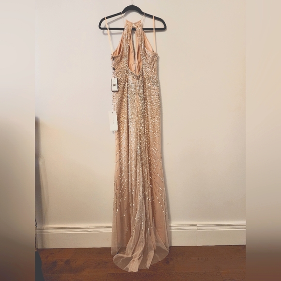 Adrianna Papell Halter Fully Beaded Gown sz 10 NWT - Picture 3 of 9